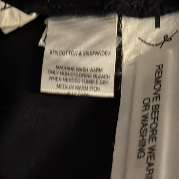 LOFT Women's Navy Military Style Jacket silver buttons blazer fringe edges Sz 0 - Picture 6 of 9